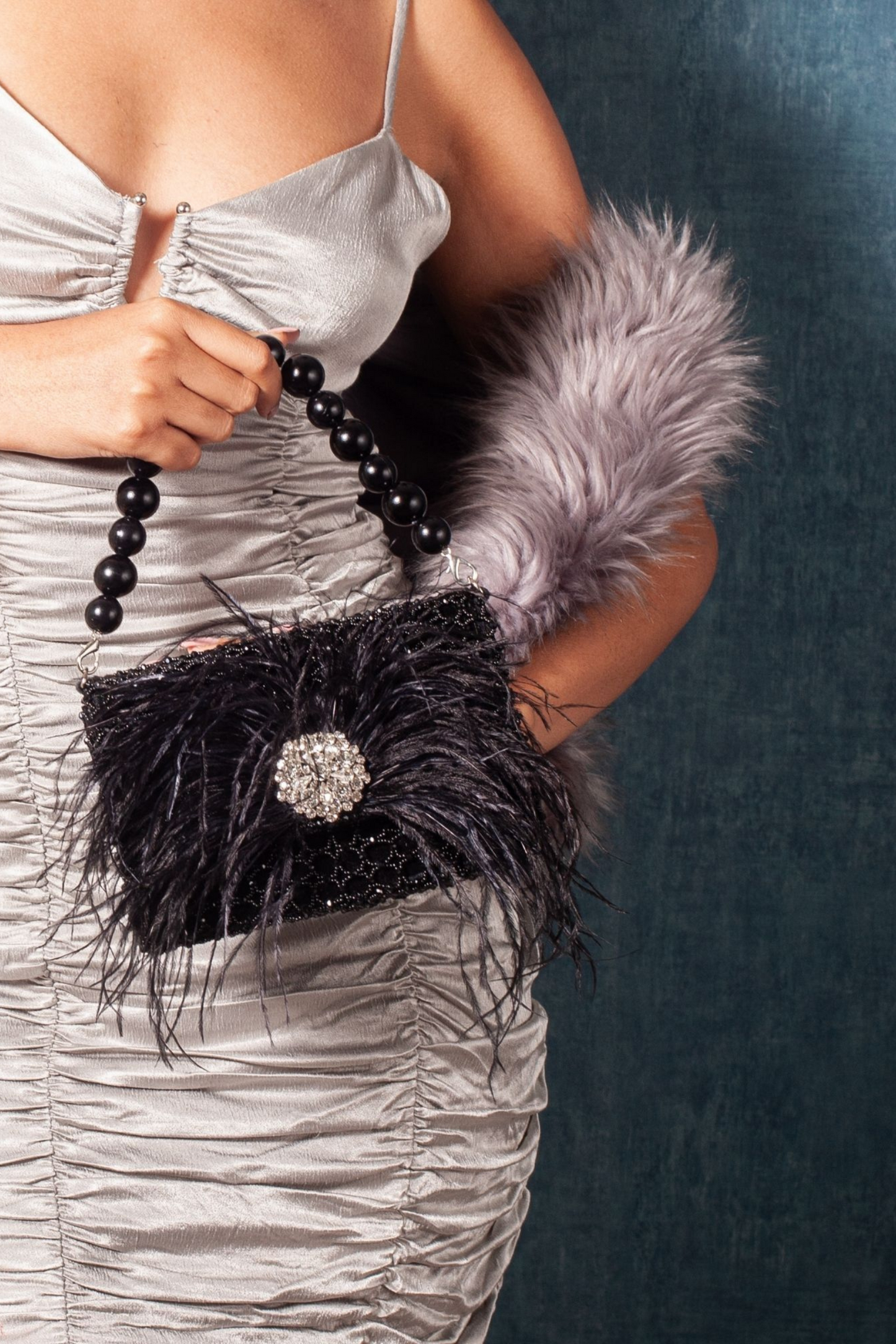 FUR CANDY BAG- BLACK