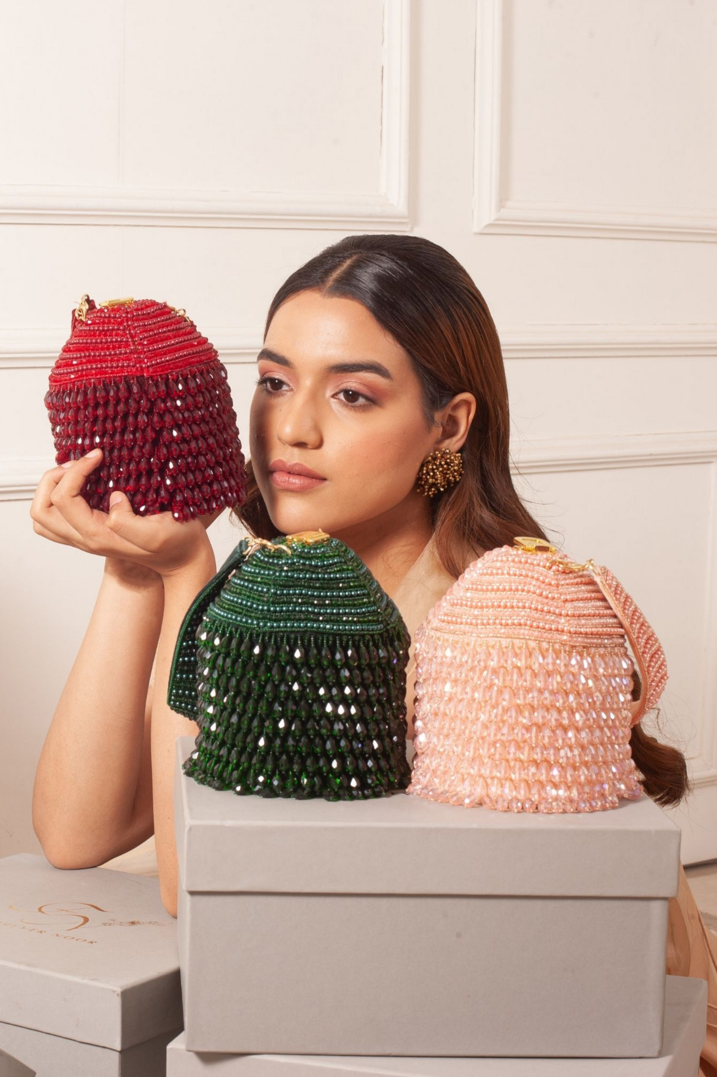 Red Starry Roohi Bucket Bag