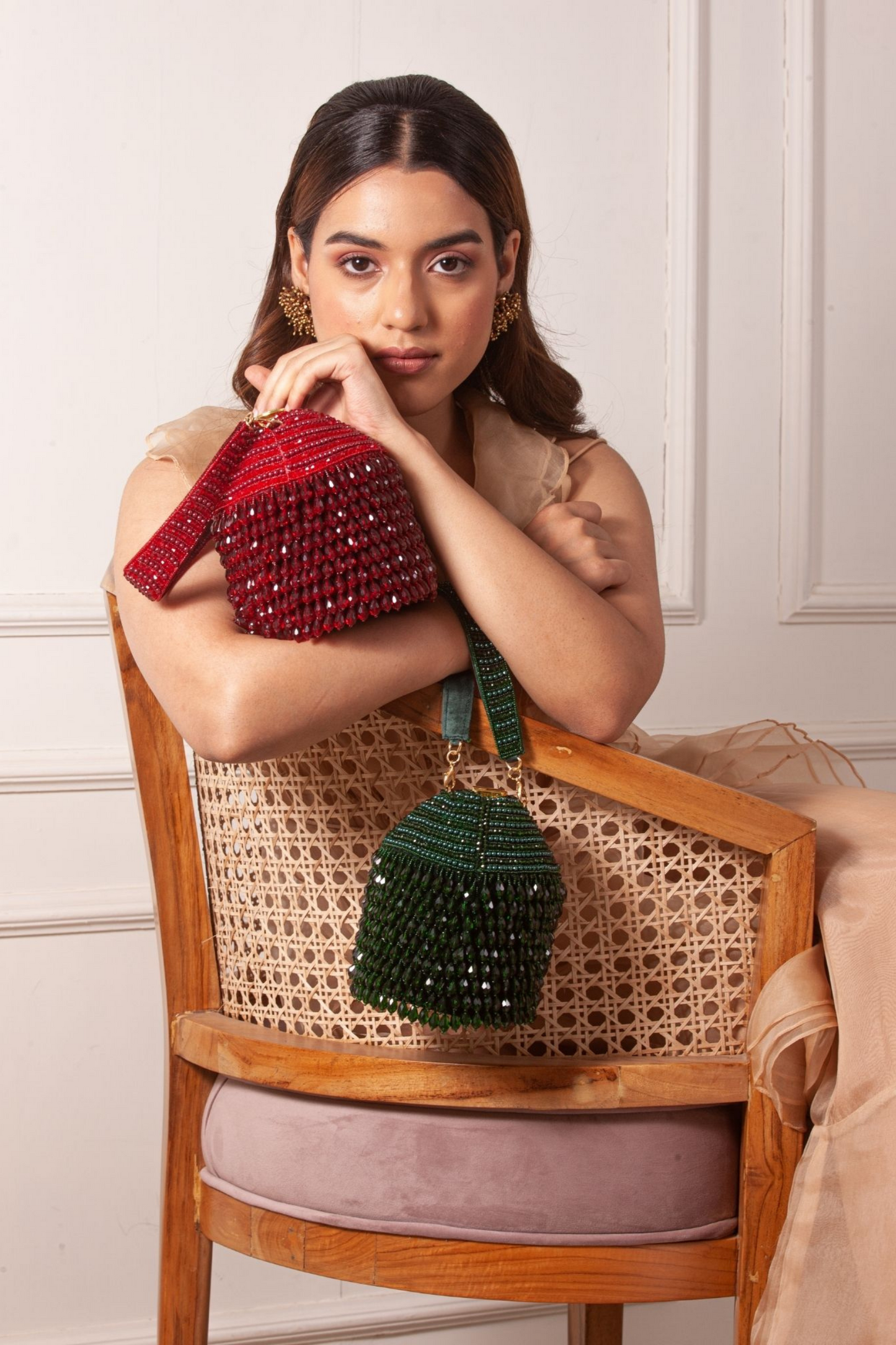 Red Starry Roohi Bucket Bag