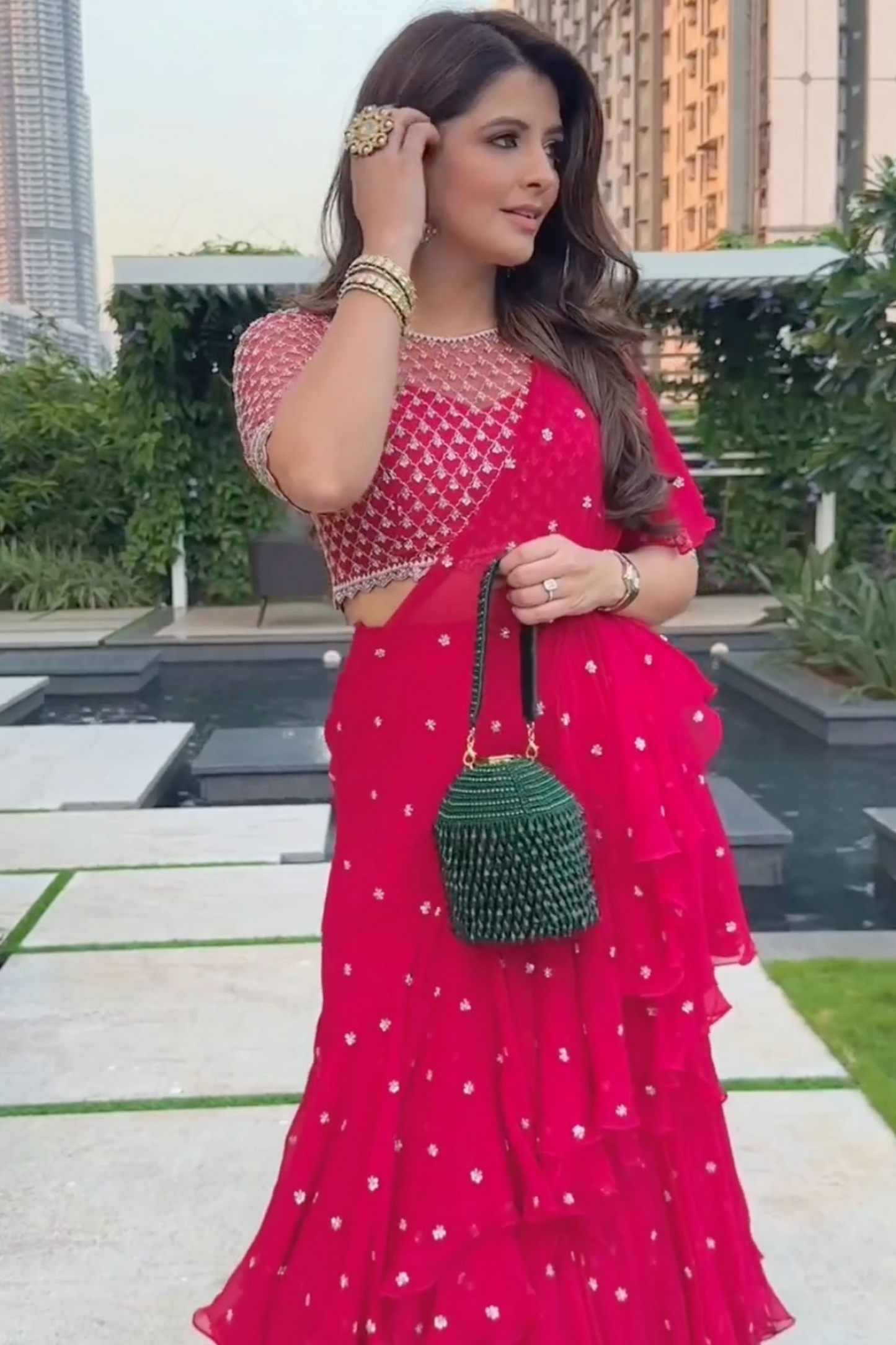 Green Starry Roohi Bucket Bag