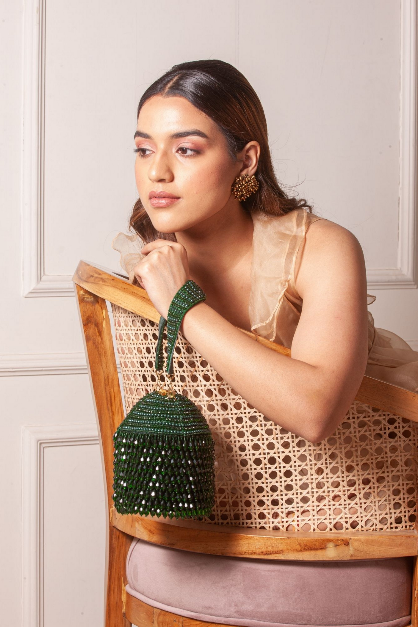 Green Starry Roohi Bucket Bag