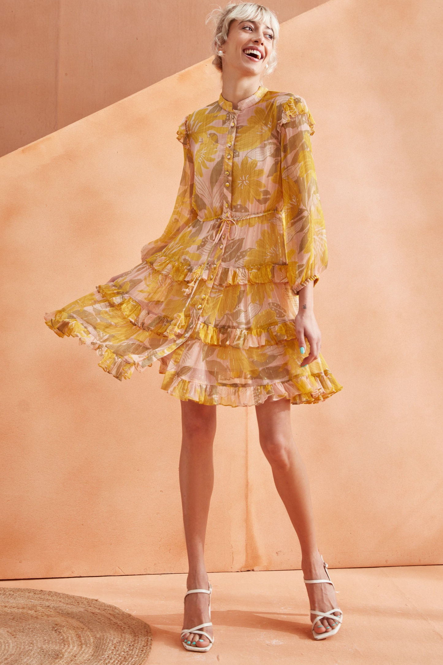 Harper Ruffle Dress (Amber)