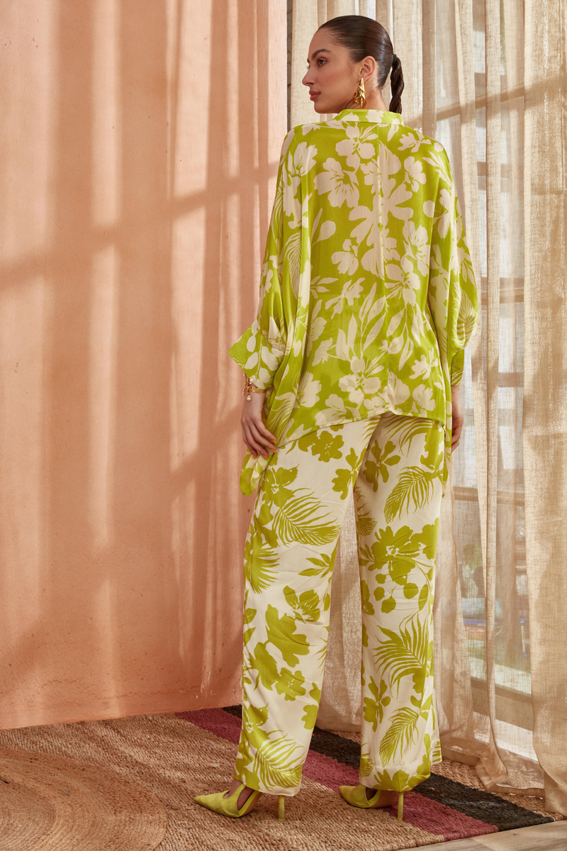 Amyra Kimono Co-ord Set (Spring Green)