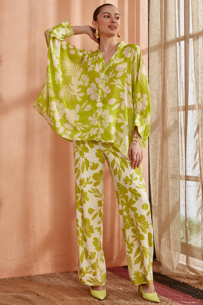 Amyra Kimono Co-ord Set (Spring Green)