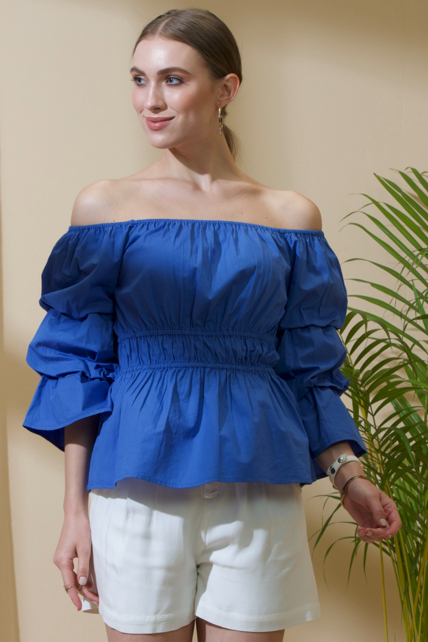 Lapis Off-Shoulder Top