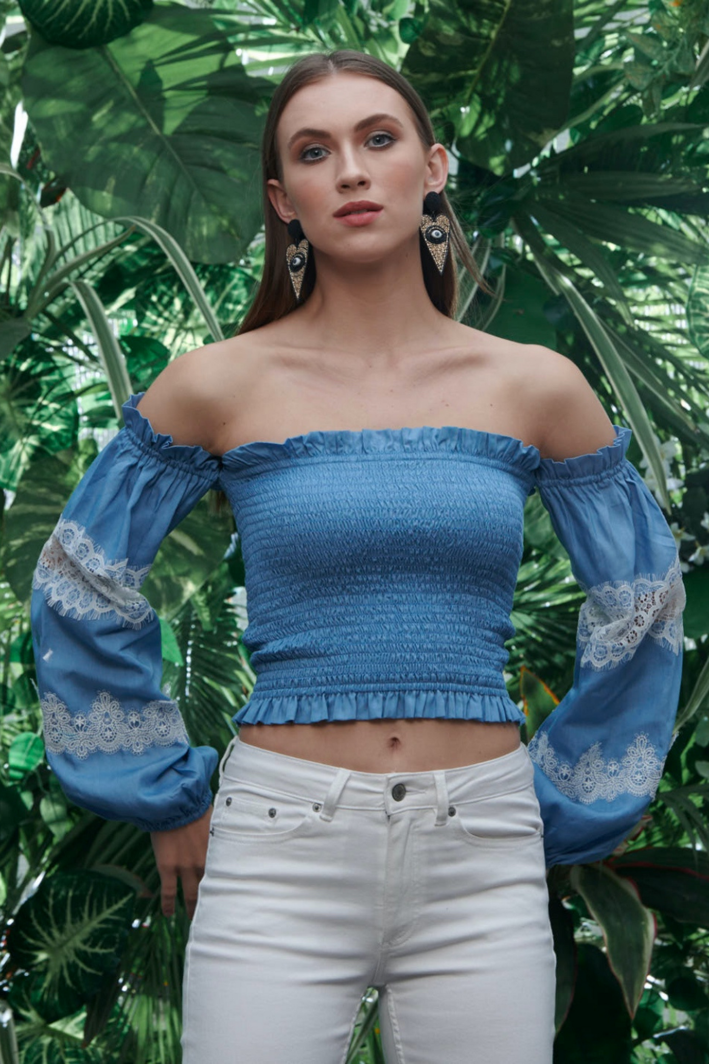 Blue Bishop Sleeve Tube Top