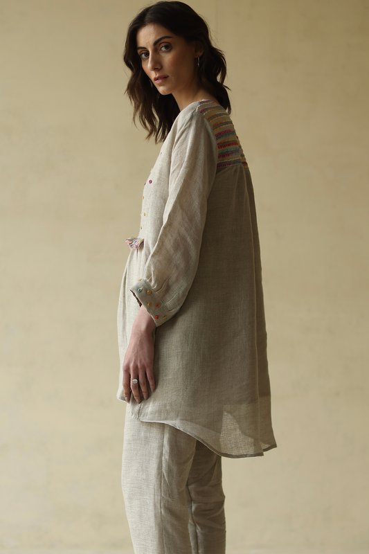 FRINGE PANTS (BEIGE)