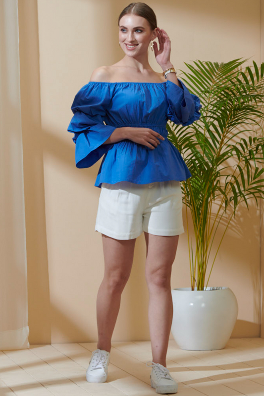 Lapis Off-Shoulder Top