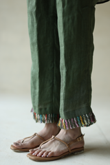 FRINGE PANTS (FOREST GREEN)