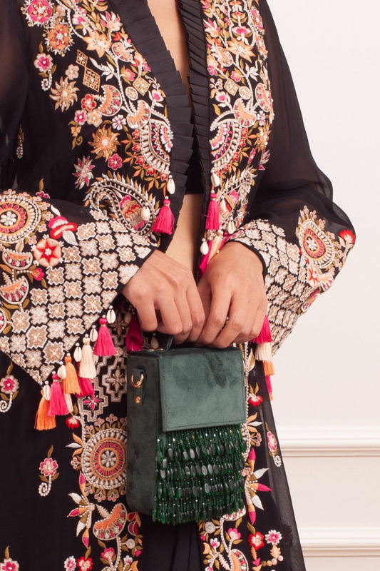 Green Bead Overflow Box Bag
