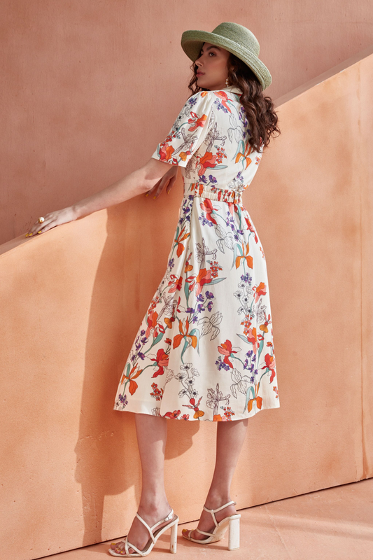 Meraki Midi Dress (Crimson)
