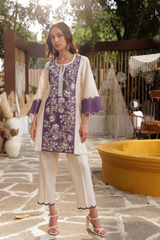 CK12 IVORY EMBROIDERED KURTA WITH PANTS