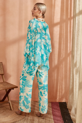 Amyra Kimono Co-ord Set (Ocean Blue)