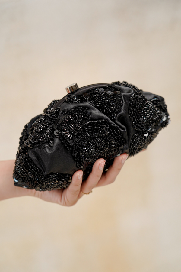 Black floral hand sling